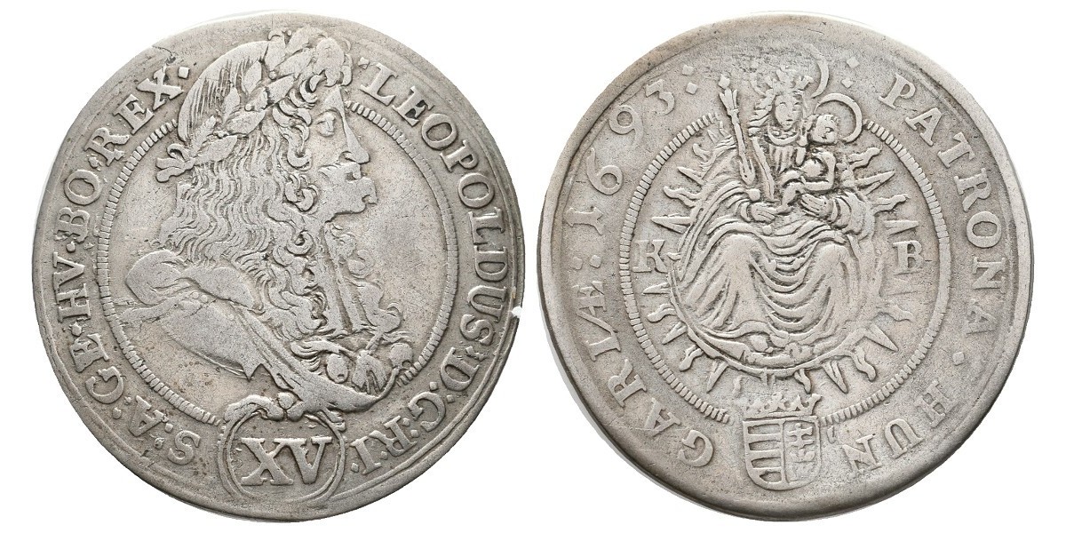 Hungría. 15 krajcar. 1693