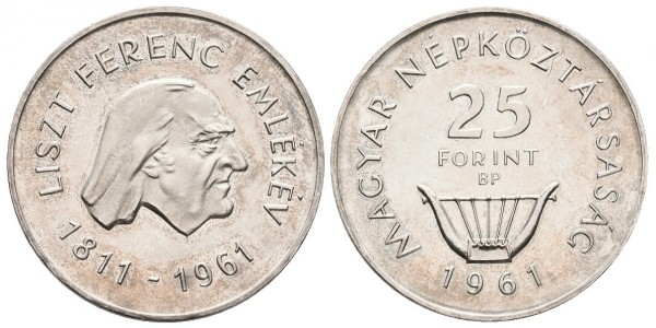 Hungría. 25 forint. 1961