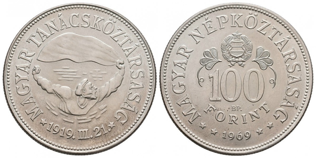 Hungría. 100 forint. 1969