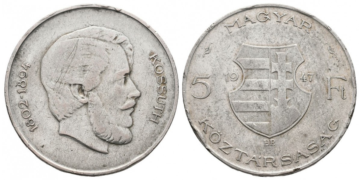 Hungría. 5 forint. 1947