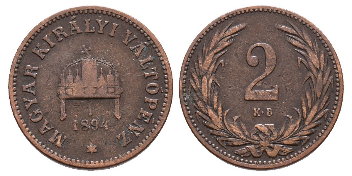 Hungría. 2 filler. 1894