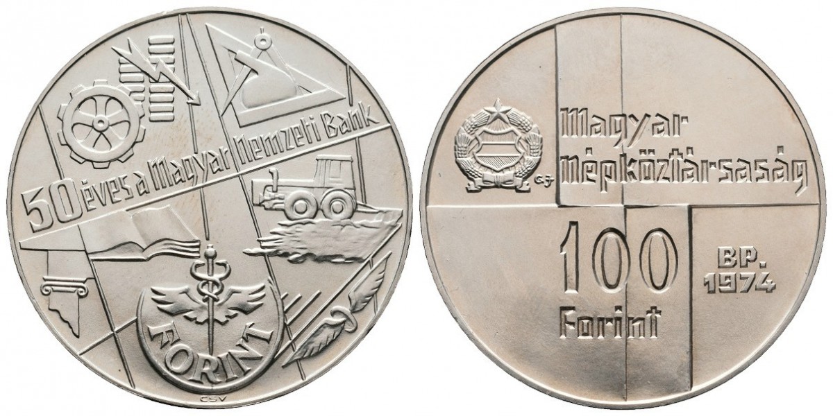 Hungría. 100 forint. 1974