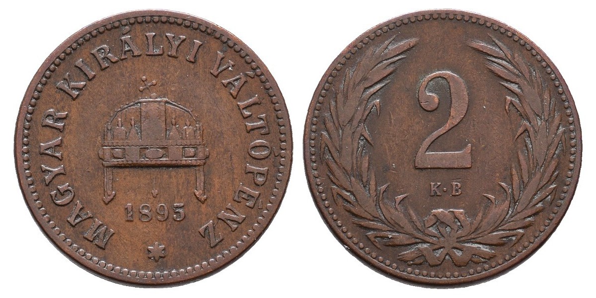 Hungría. 2 filler. 1895