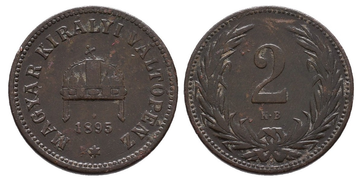 Hungría. 2 filler. 1895