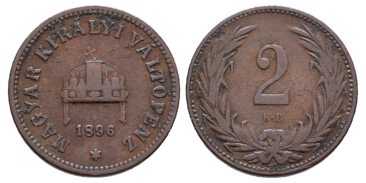 Hungría. 2 filler. 1896