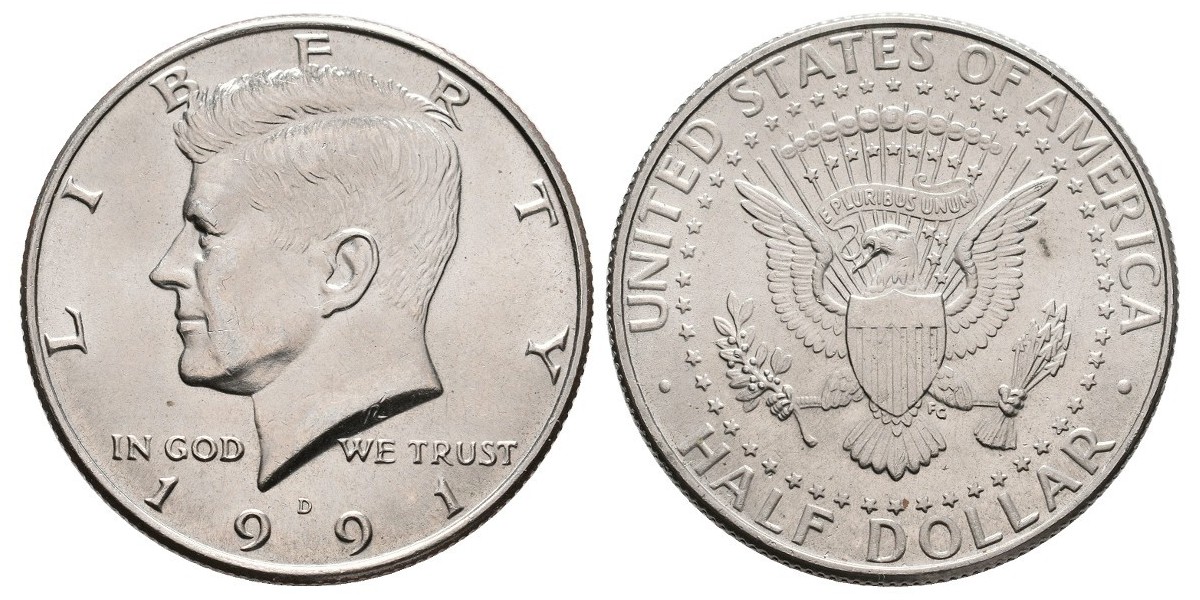 Estados Unidos. 1/2 dollar. 1991 D