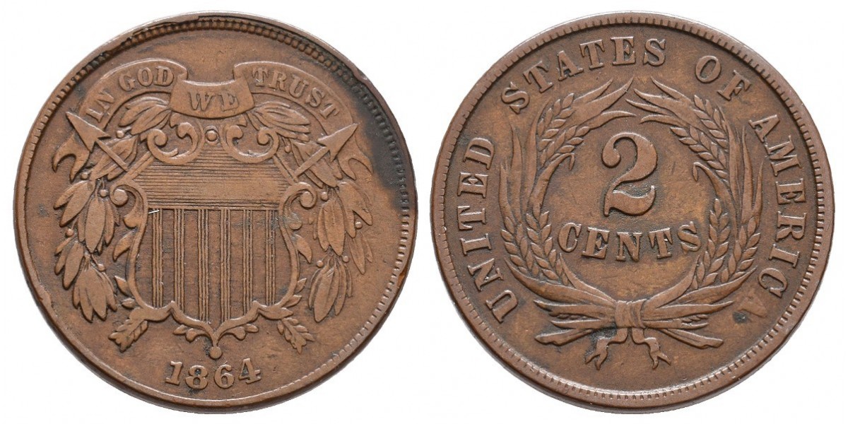Estados Unidos. 2 cents. 1864
