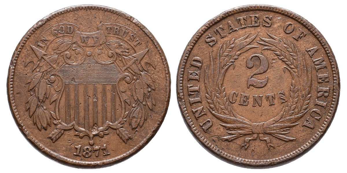 Estados Unidos. 2 cents. 1871