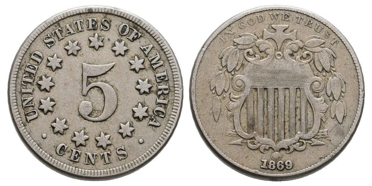Estados Unidos. 5 cents. 1869