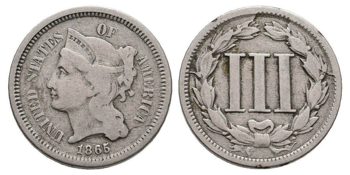 Estados Unidos. 3 cents. 1865