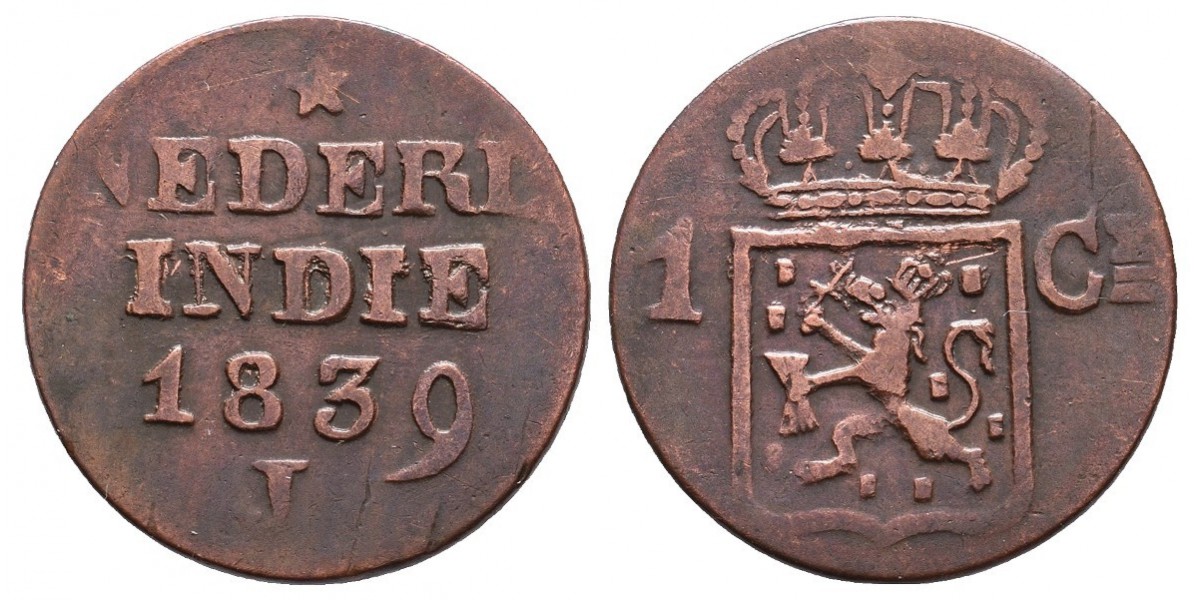 India Holandesa. 1 cent. 1839 J