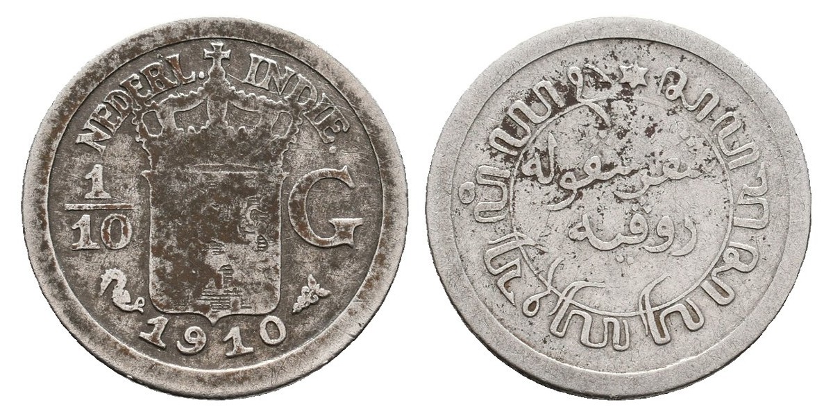 Indias Holandesas. 1/10 gulden. 1910