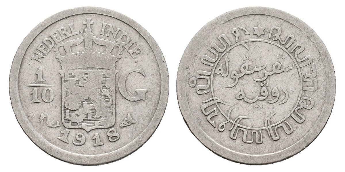 Indias Holandesas. 1/10 gulden. 1918
