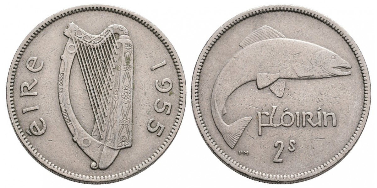 Irlanda. 1 florin. 1955