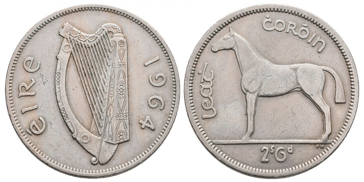 Irlanda. 1/2 crown. 1964