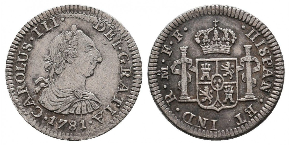 Carlos III. 1/2 real. 1781 F.F.. Méjico