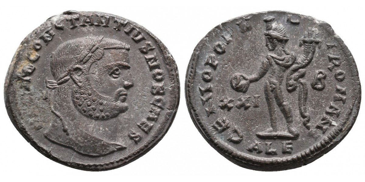 Constancio I. Follis. 305-306 d.C.. Alejandría