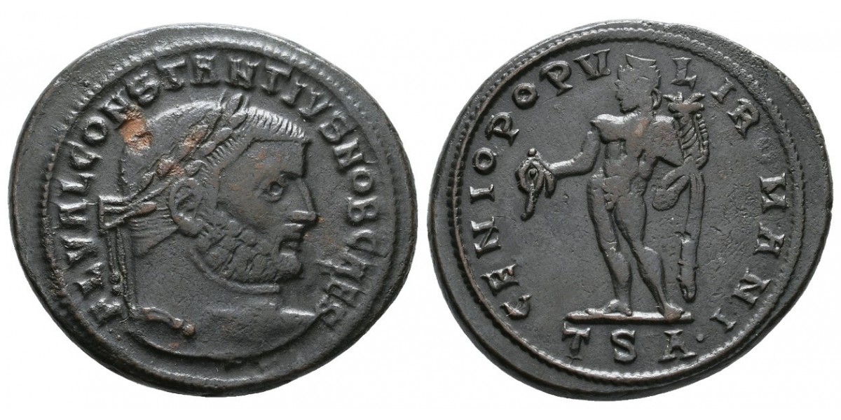 Constancio I. Follis. 305-306 d.C.. Tesalónica