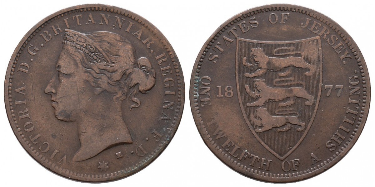 Jersey. 1/12 shilling. 1877 H