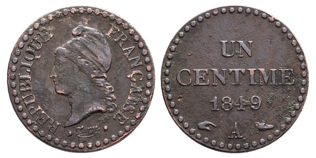 Francia. 1 centime. 1849 A