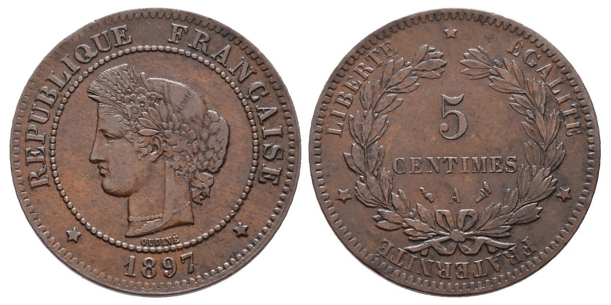 Francia. 5 centimes. 1897 A