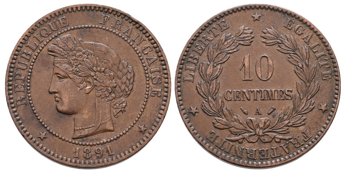 Francia. 10 centimes. 1891 A