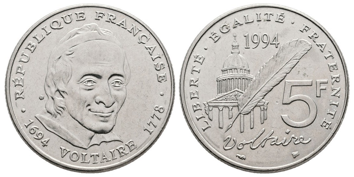 Francia. 5 francs. 1994
