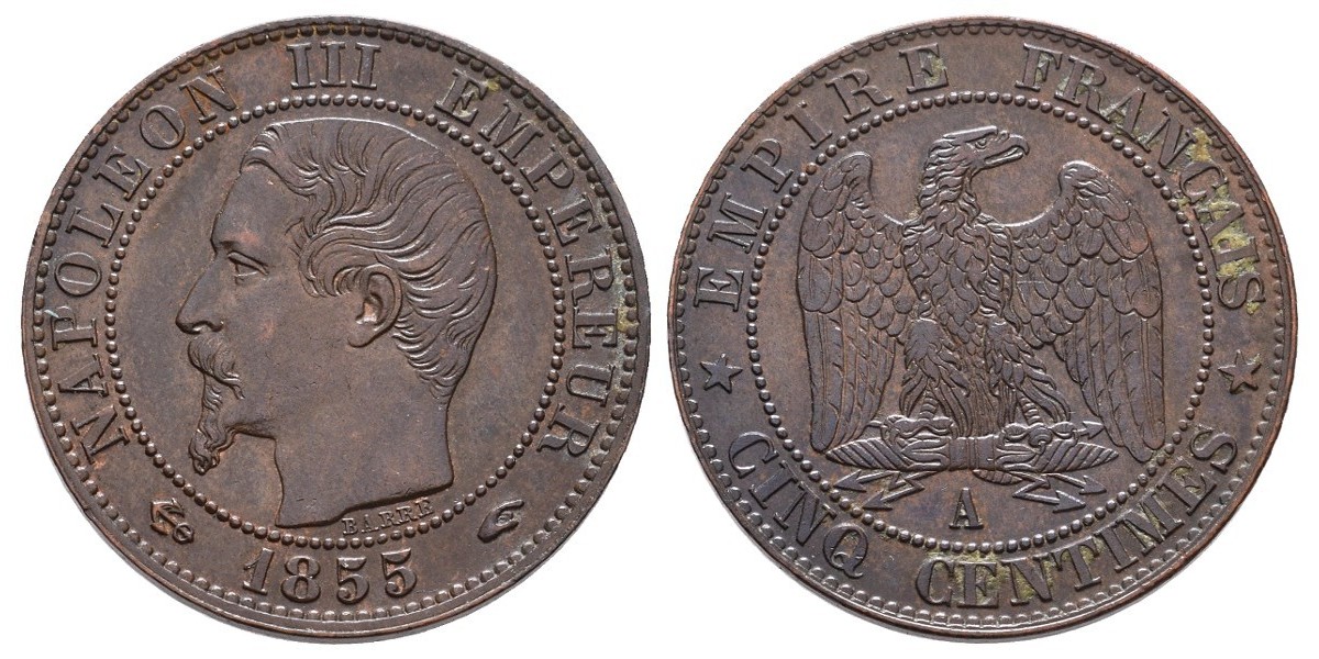Francia. 5 centimes. 1855 A
