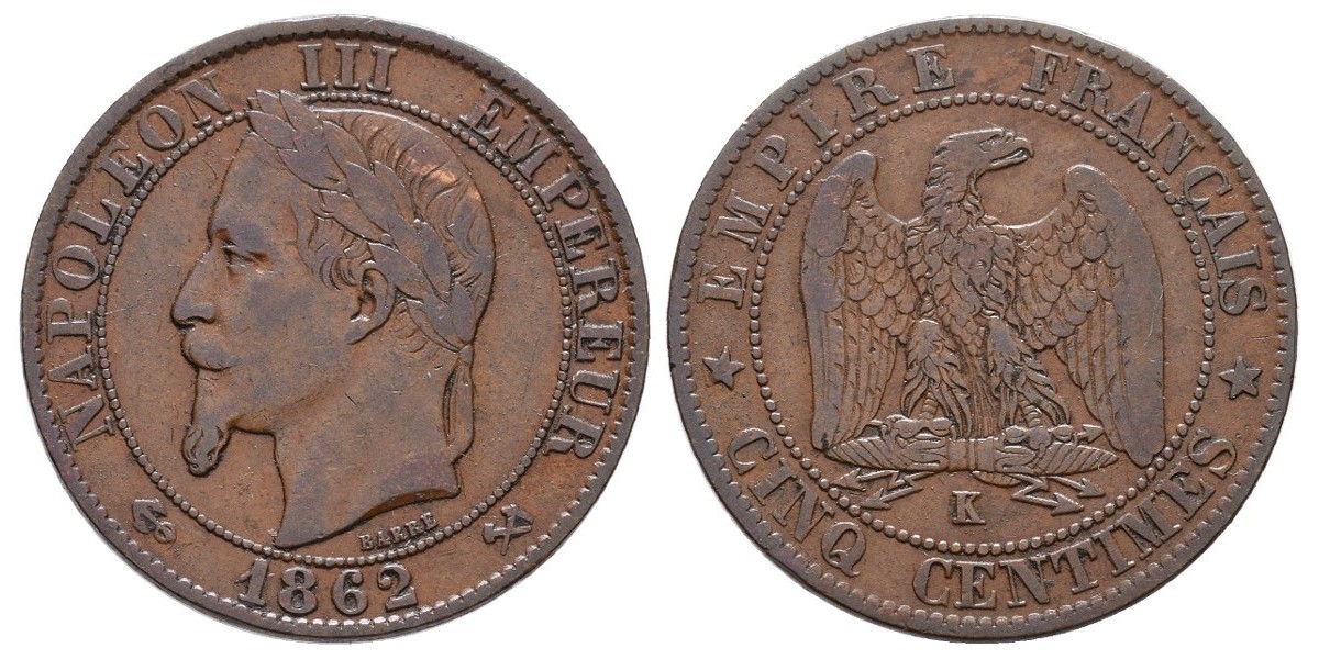 Francia. 5 centimes. 1862 K