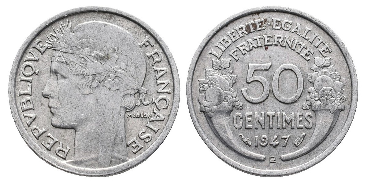 Francia. 50 centimes. 1947 B