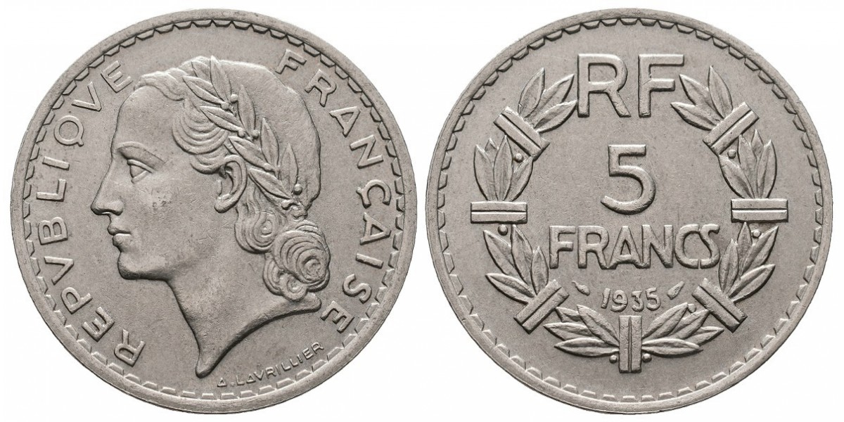 Francia. 5 francs. 1935