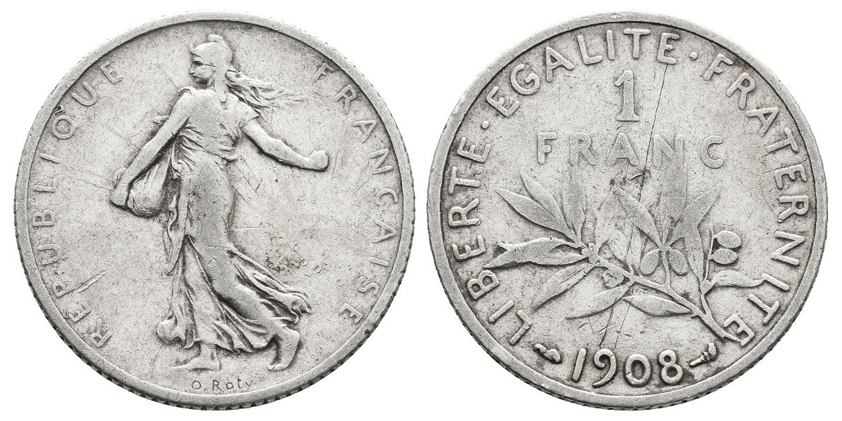 Francia. 1 franc. 1908