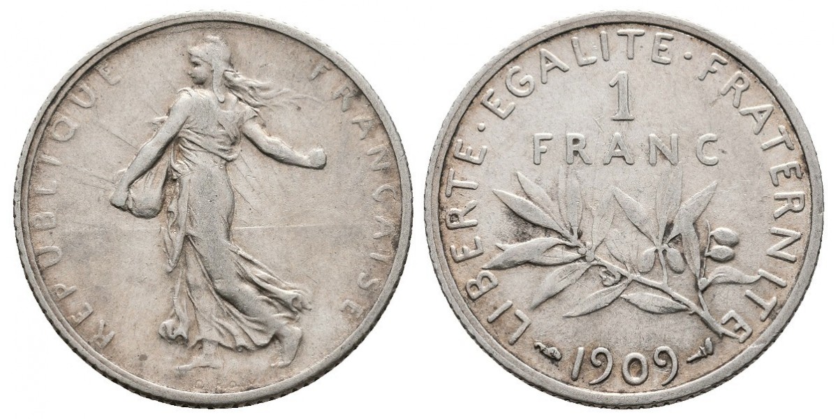 Francia. 1 franc. 1909