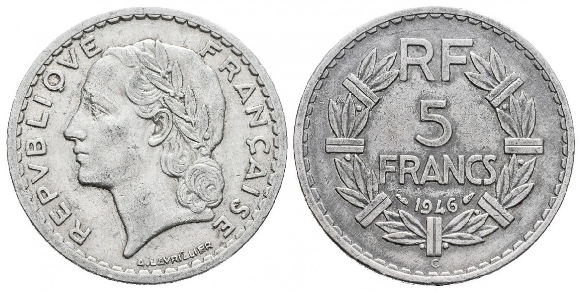 Francia. 5 francs. 1946 C