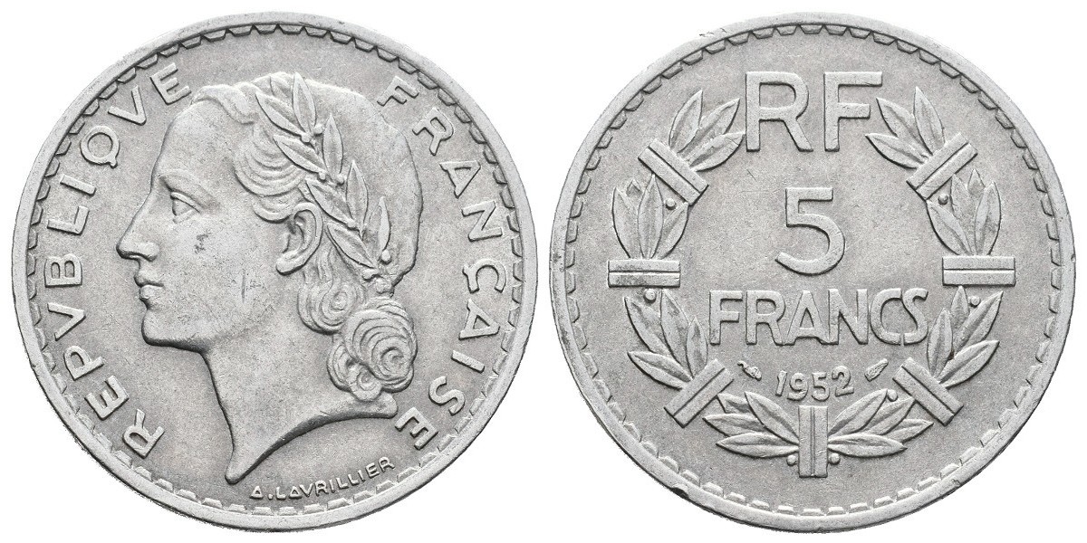 Francia. 5 francs. 1952