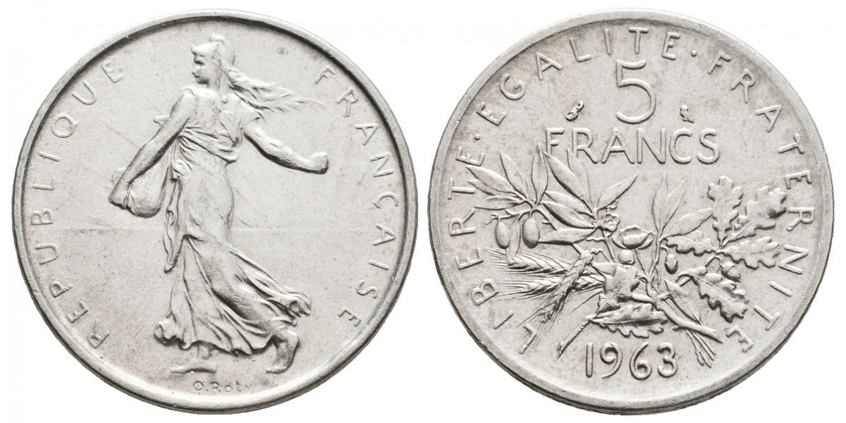 Francia. 5 francs. 1963