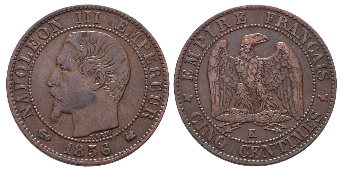 Francia. 5 centimes. 1856 K
