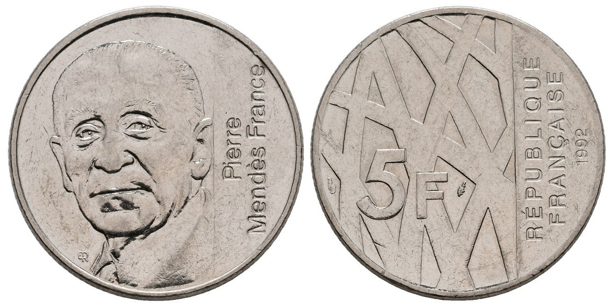 Francia. 5 francs. 1992