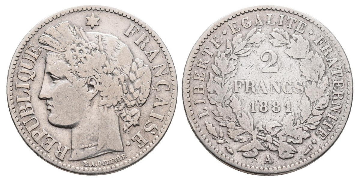 Francia. 2 francs. 1881 A