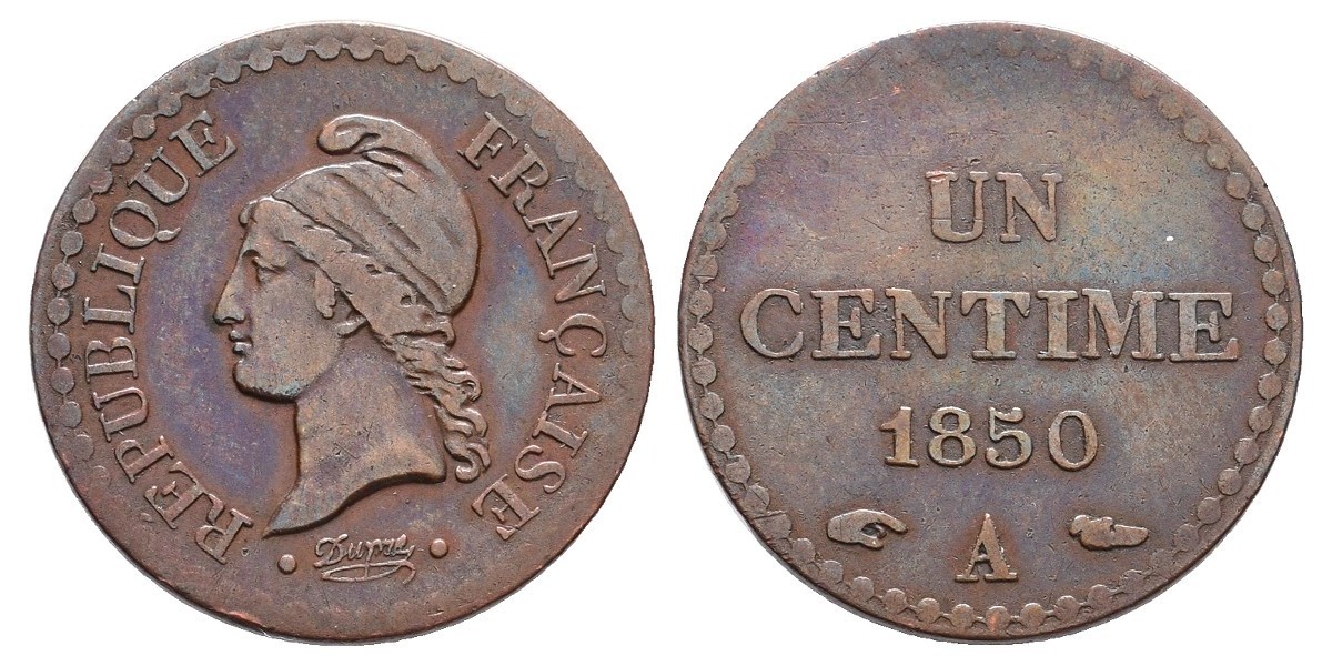 Francia. 1 centime. 1850 A