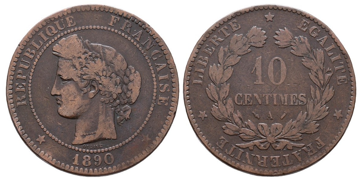 Francia. 10 centimes. 1890 A