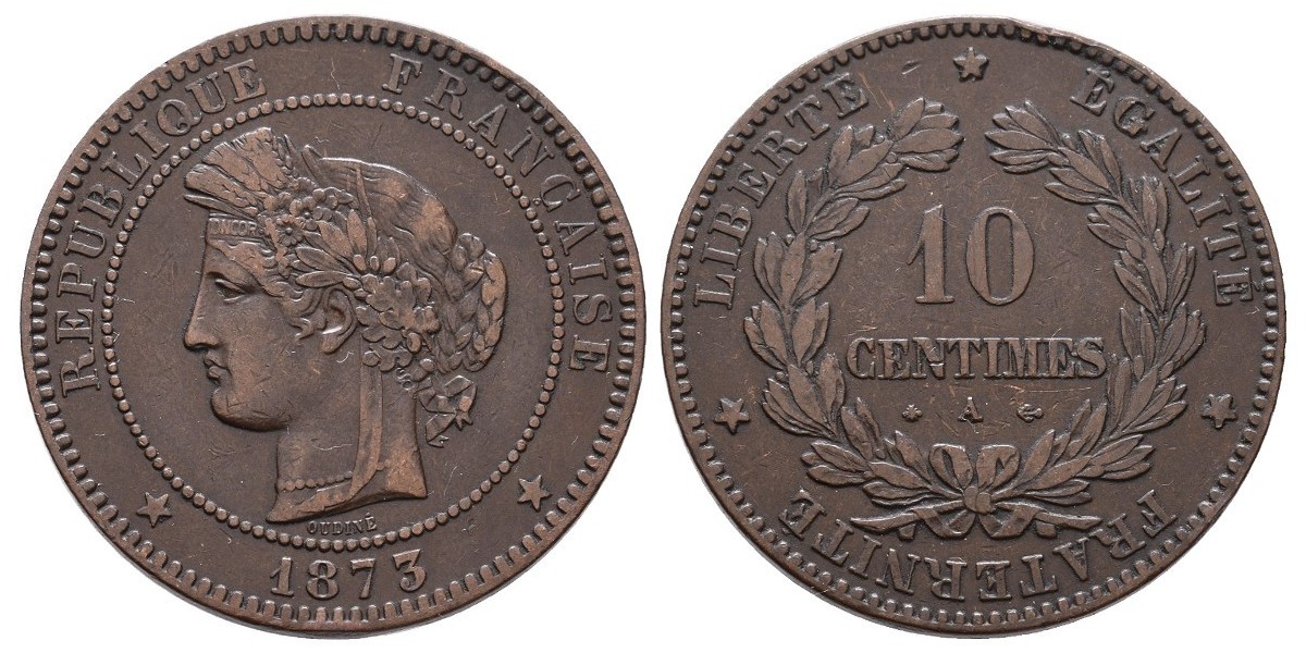 Francia. 10 centimes. 1873 A