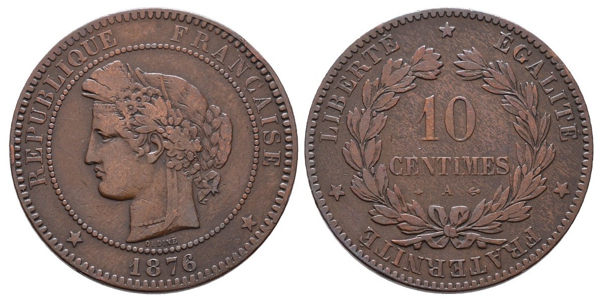 Francia. 10 centimes. 1876 A