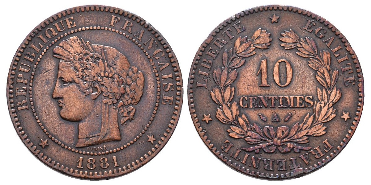 Francia. 10 centimes. 1881 A