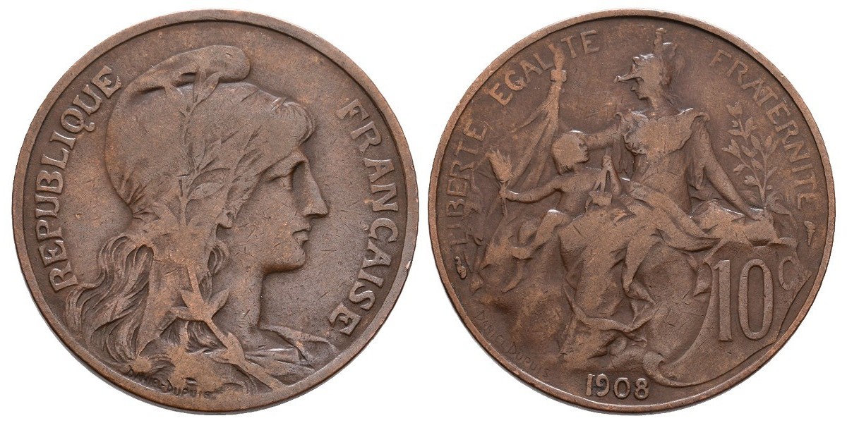Francia. 10 centimes. 1908