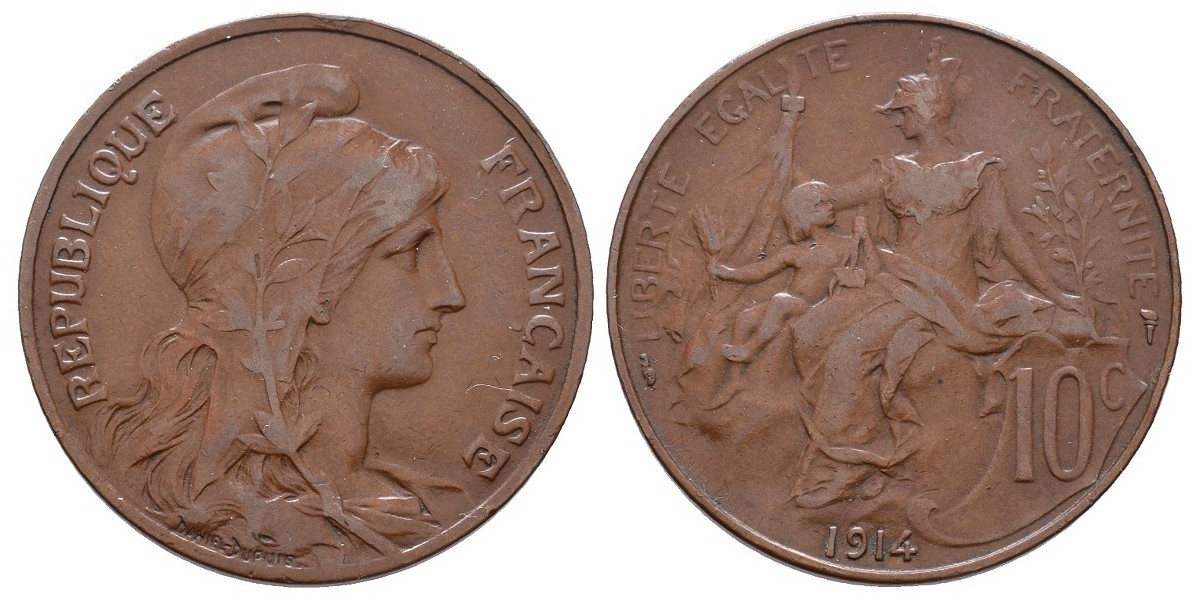 Francia. 10 centimes. 1914