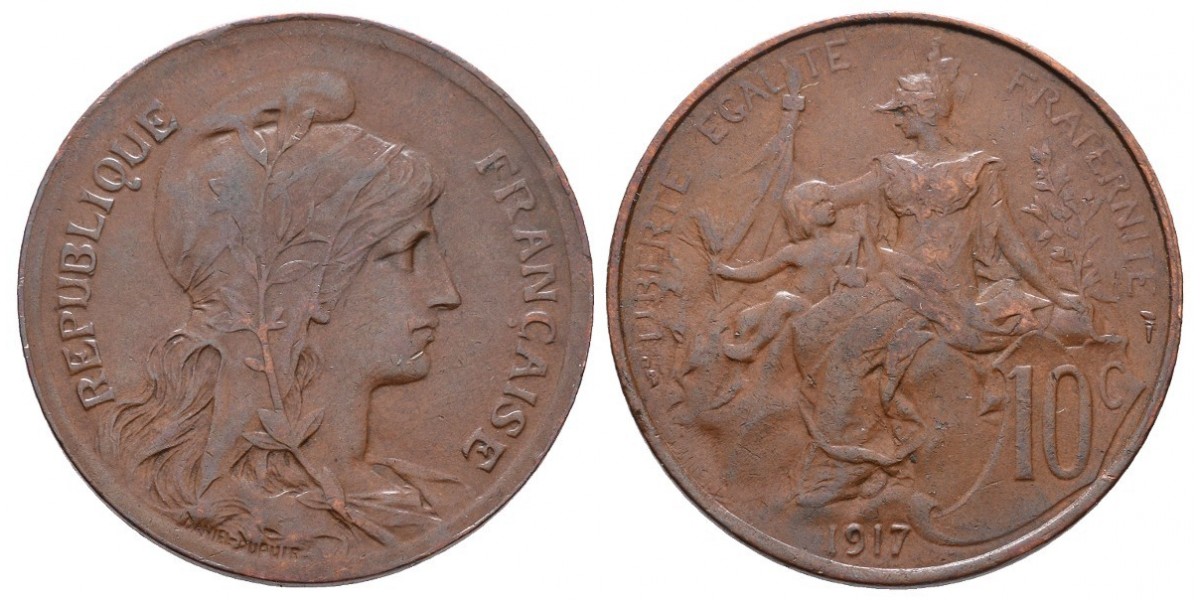 Francia. 10 centimes. 1917