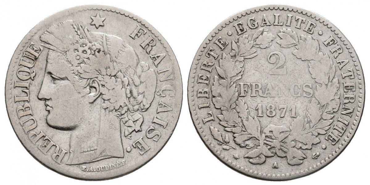 Francia. 2 francs. 1871 A