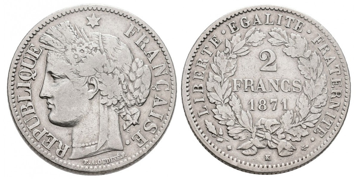 Francia. 2 francs. 1871 K