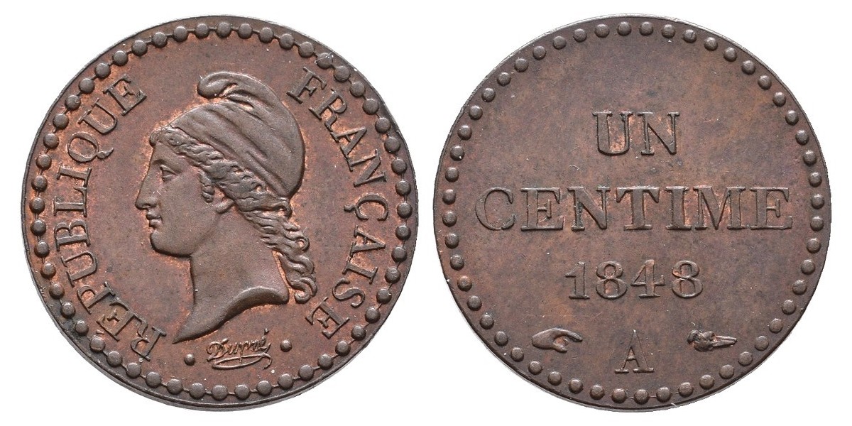 Francia. 1 centime. 1848 A